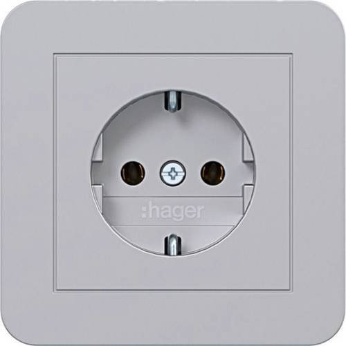 Hager Schutzkontakt-Steckdose Titan WAS1121TA in Silber/Grau - Bild 1