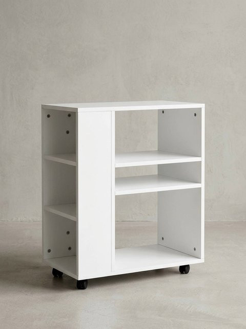 Moderner Regalwagen aus Holz von KADIMA DESIGN in Weiß, B/T/H: 60 x 35 x 75 cm - Bild 1