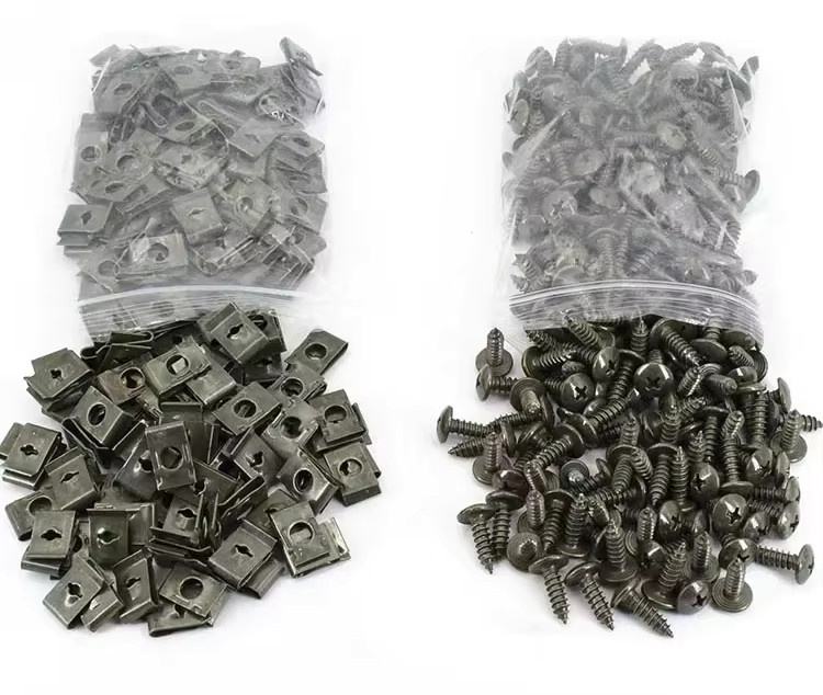 200 Stück Auto Metall Schraube Clips Set U-Typ Verschluss Clips aus Stahl für Kotflügel und Stoßstange - Bild 5