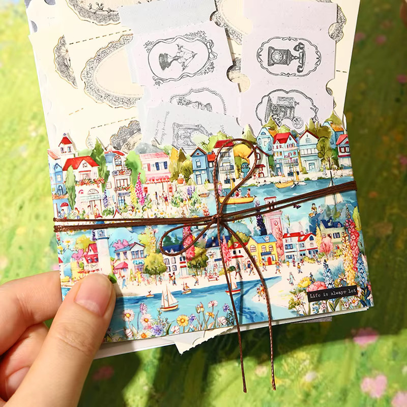 Mr.Paper Washi-Tape Walk Into The Town Serie, 3 Rollen PET-Klebeband mit Aquarell-Landschafts-Motiven in Multicolour für Scrapbooking und DIY - Bild 2