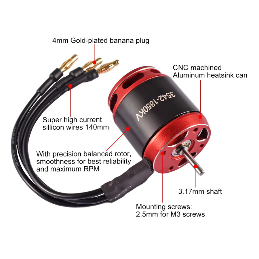 9IMOD Bürstenloser Außenläufermotor 1850KV 2250KV für RC Crawler Auto - Bild 3