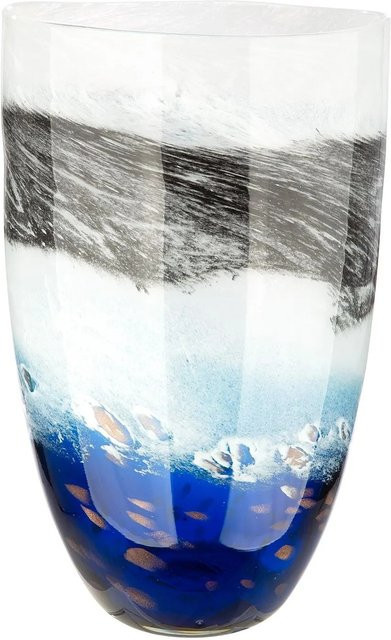 Gilde Vase Oceano Blau aus Glas, Höhe: 29 cm, Durchmesser: 16 cm - Bild 1