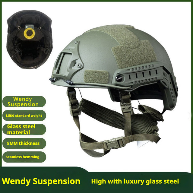 Fast MH Taktischer Helm aus Fiberglas mit Wendy's Suspension Pad für Outdoor-Aktivitäten und Training, Gewicht: 1,5 kg - Bild 1