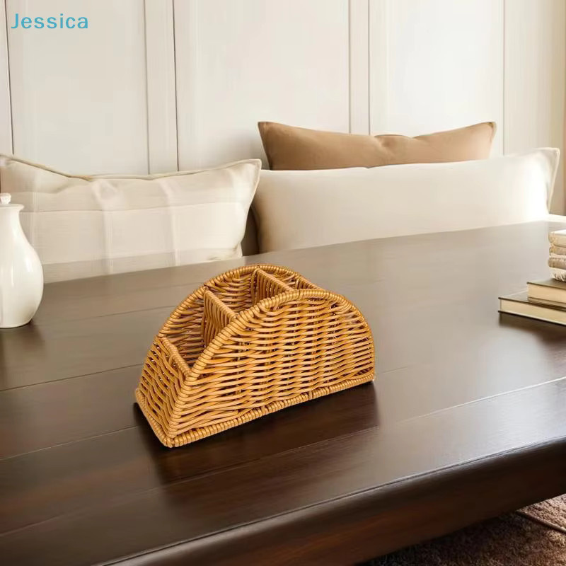Jessica Gewebter Fernbedienungs-Organizer in Braun mit 4 Fächern aus Rattan - Bild 4
