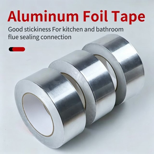 Hochtemperaturbeständiges Aluminiumfolienband in Silber, wasserdicht, ölbeständig und flammhemmend - Bild 1