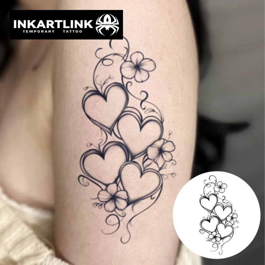 INKARTLINK Love Flower Leaf Wrapping Totem Tattoo Aufkleber, Wasserdicht - Bild 2