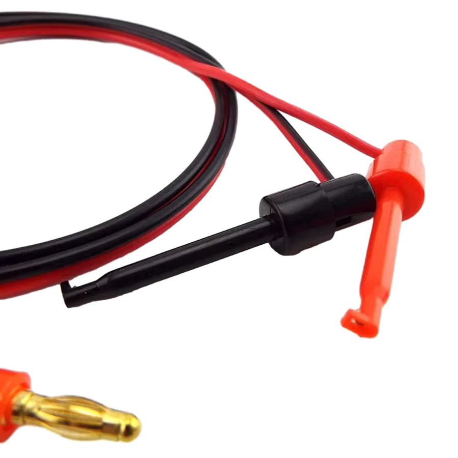 Adapter Set aus Gold für Multimeter: Bananenstecker 4mm auf Hakenklemmen, 1 Paar in Rot und Gold - Bild 3