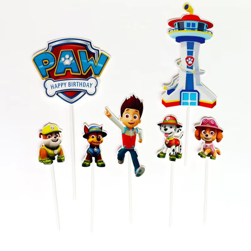 Paw Patrol Kuchendekoration Happy Birthday Topper in Multicolor - Bild 2