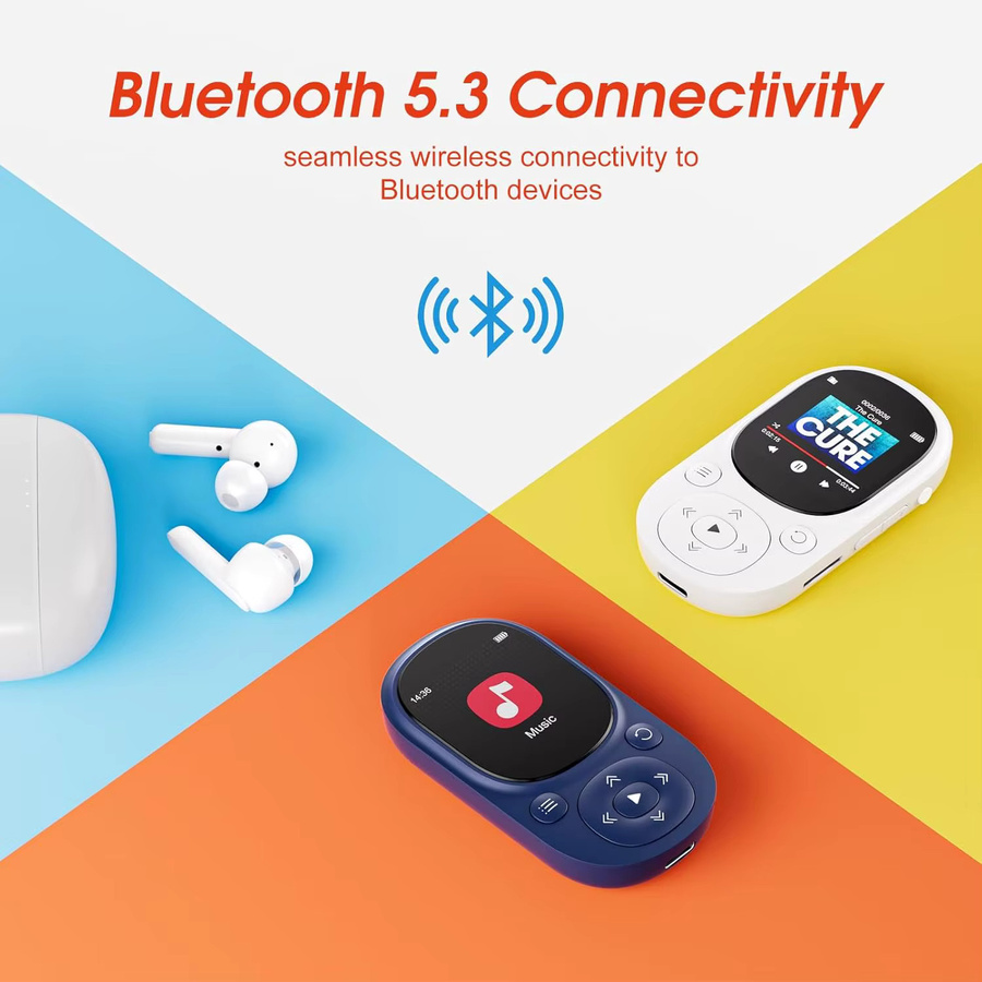MECHEN Mini MP3-Player mit 32GB Speicher, Bluetooth 5.3, FM-Radio und Aufnahmefunktion, Tragbarer Musik-Player in Blau - Bild 4