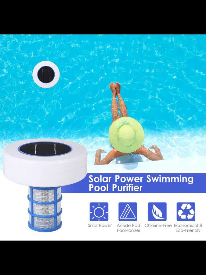 KKMOON Solar Pool-Ionisator zur Algenhemmung und chlorfreien Wasseraufbereitung in Weiß - Bild 3