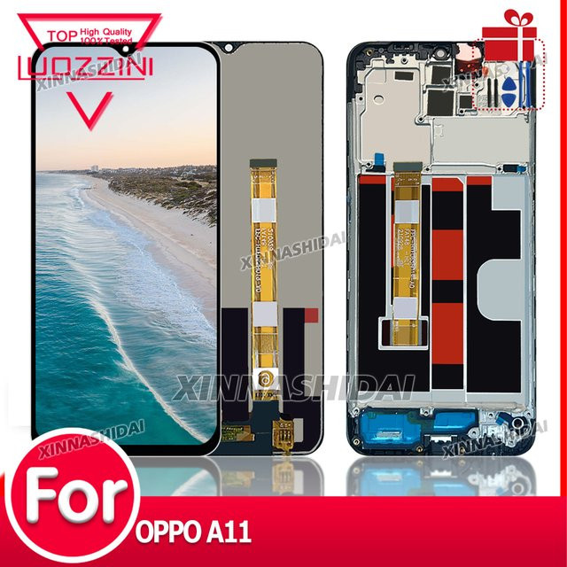 TFT LCD Display mit Touchscreen und Rahmen für OPPO A11 in Schwarz - Bild 1