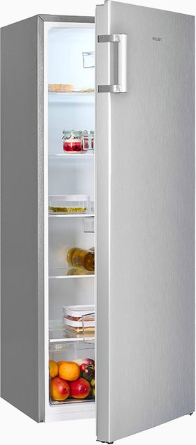 Exquisit KS320-V-H-010E Vollraumkühlschrank in Silver mit Inoxlook, H: 143,4 cm, B: 55,0 cm, T: 54,2 cm - Bild 1