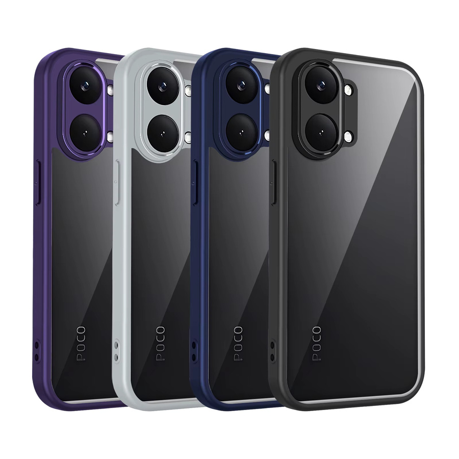 Poco X8 Pro Max Handyhülle aus Silikon mit Luftpolster und matter transparenter Rückseite in Blau - Bild 1