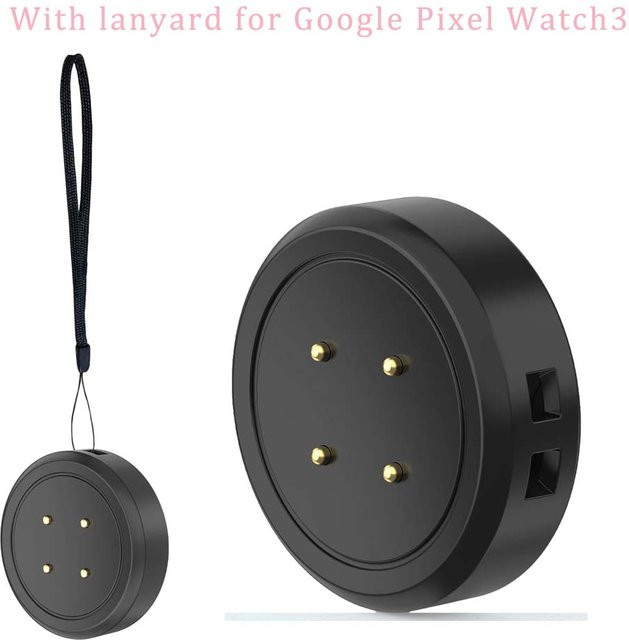 Google Smartwatch-Ladegerät, Schwarz, mit Lanyard, USB-C, Pixel Watch 3/2 - Bild 1