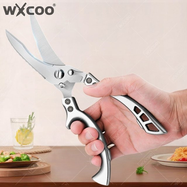WXCOO Küchenschere aus Edelstahl für Geflügel, Fisch und Enten in Silber - Bild 1