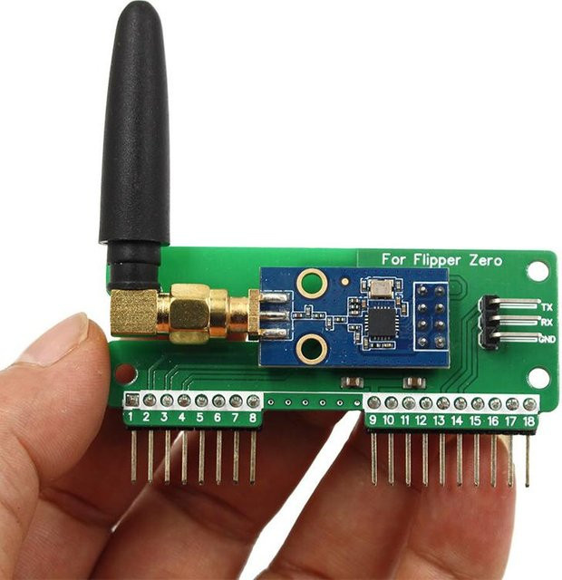 Ameruka CC1101 Subghz-Modul für Flipper Zero mit 433 MHz und SMA-Antenne, grün - Bild 1