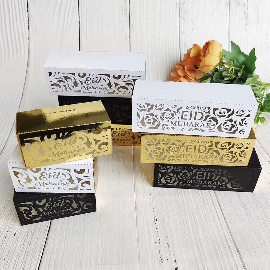 10 Stück Eid Mubarak Geschenkboxen für Ramadan und Eid Al-Fitr aus Papier zur Dekoration von Schokolade und Süßigkeiten - Bild 2