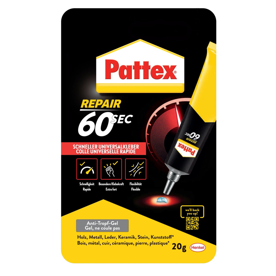 Pattex 60 Sekunden Universalkleber, extrastark, transparent, 20 g - Bild 3