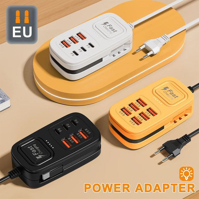 Olaf 6-Port USB Schnellladegerät Desktop-Ladestation in Weiß mit 3 USB-C und 3 USB-A Anschlüssen - Bild 1