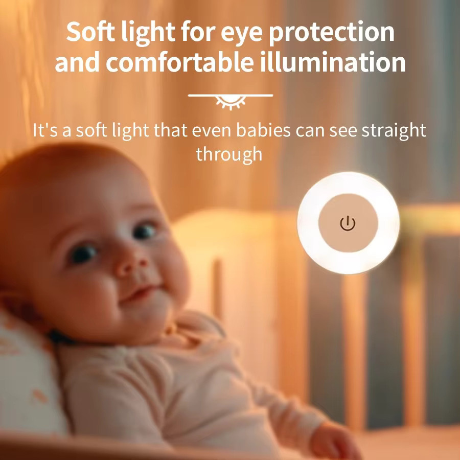 MeeToo LED Touch Glow Nachtlicht in Weiß, wiederaufladbar und 3-farbig verstellbar für Babyzimmer, Schlafzimmer und Badezimmer - Bild 2