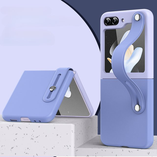 Samsung Galaxy Z Flip 6 5 4 3 5G Handyhülle mit Handgelenkschlaufe und Scharnierschutz aus Kunststoff in Purple - Bild 1