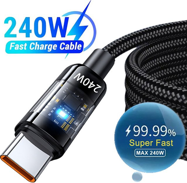 BAPPSUS USB-C Schnellladekabel mit 240W in Schwarz - Bild 1