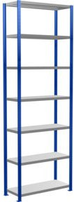 Schulte Grundregal Steckregal MULTIplus330 mit 7 Fachböden und Kreuzstrebe, Farbe Enzianblau/Verzinkt, B/T/H: 300 x 100 x 40 cm - Bild 1