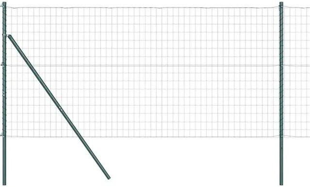 vidaXL Zaun mit Pfosten Grün aus Stahl und PVC, Höhe: 120 cm, Länge: 10 m - Bild 1