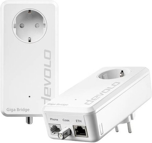 Devolo Giga Bridge Coax Netzwerkadapter White mit Ethernet/LAN und Wi-Fi für Glasfaser bis 1000MBit/s - Bild 1