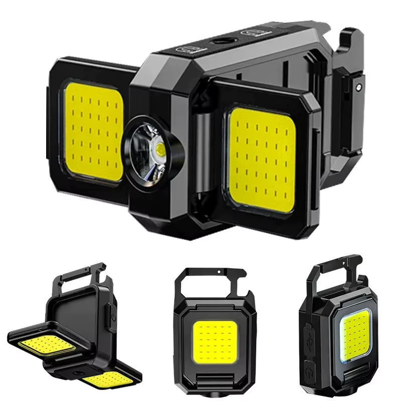 XIWANGFIRE COB-Schlüsselanhänger-Arbeitsleuchte in Schwarz mit zwei Lichtquellen, 5 Modi, wiederaufladbare LED-Leuchte für Camping und Wandern - Bild 6