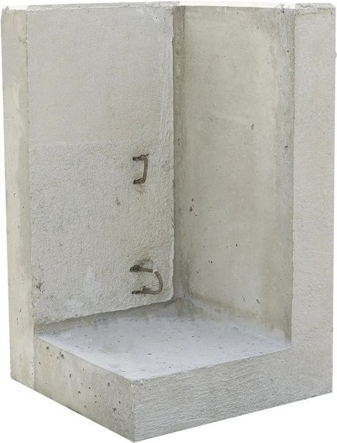 EHL Stützwinkel L-Stein Einleitig in Grau, B/H: 50 x 80 cm, Wandstärke: 12 cm - Bild 1