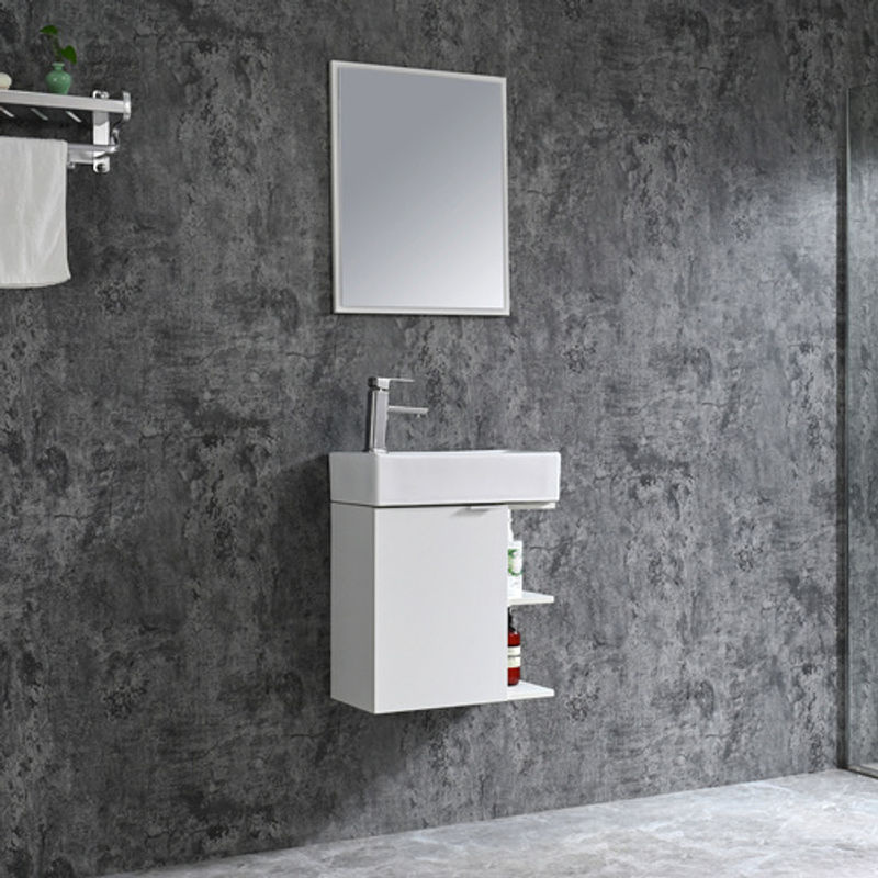 Sanotechnik Spring Waschbecken-Set für das Bad in Weiß bestehend aus Unterschrank Waschbecken und Spiegel B/H: 50 x 60 cm - Bild 3