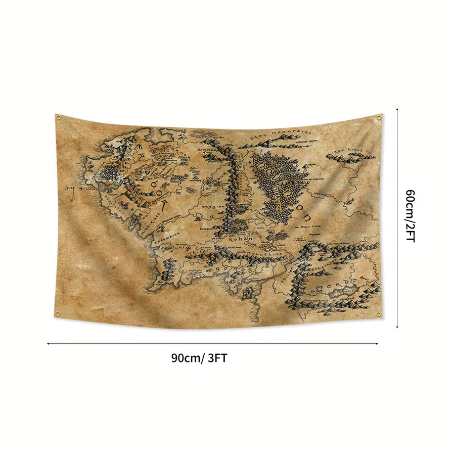 VIKAMA Retro-Wandflagge im mittelalterlichen Design, beige, B: 73 cm, H: 73 cm - Bild 3