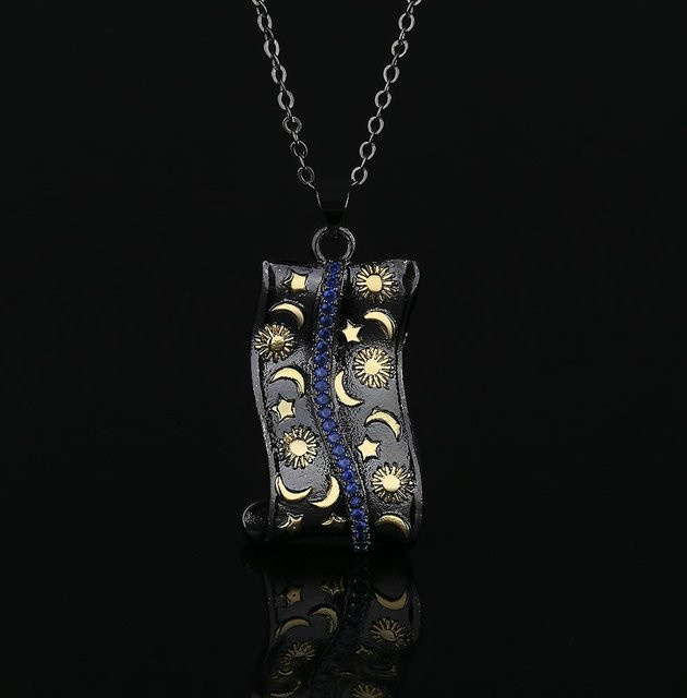 YIRAN Jewelry Anhänger, Kupfer, Schwarz, Zirkonia, Damen - Bild 1