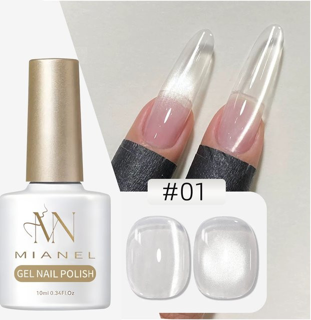 MIANEL NAIL Magnet-Gel-Nagellack, Weiß, Schimmernd, 10 ml - Bild 1