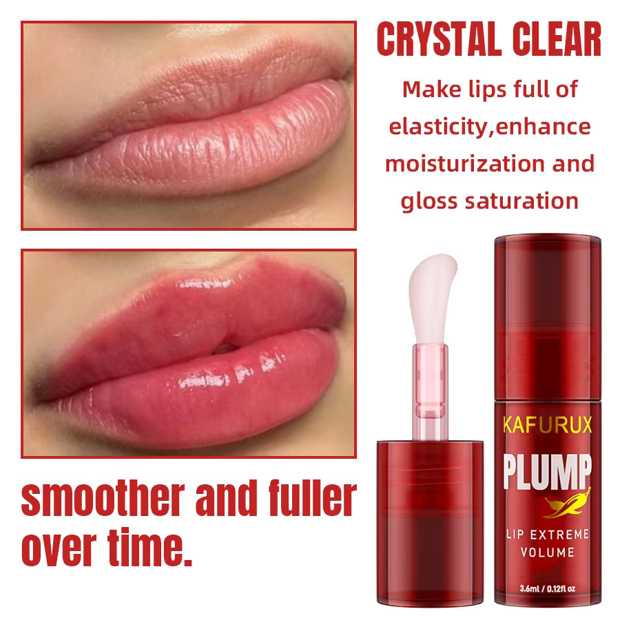 KAFURUX Lip Plump Lippenöl, Crystal Clear, Glänzend, Unisex - Bild 5