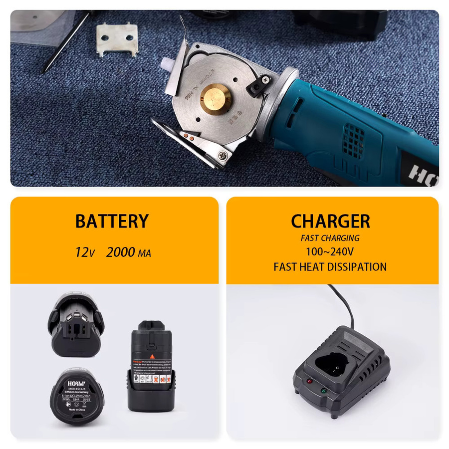 KingHui Akku-Stoffschere für Bosch 12V Akkus, Elektrisches Schneidwerkzeug für Stoff und Leder in Blau - Bild 5