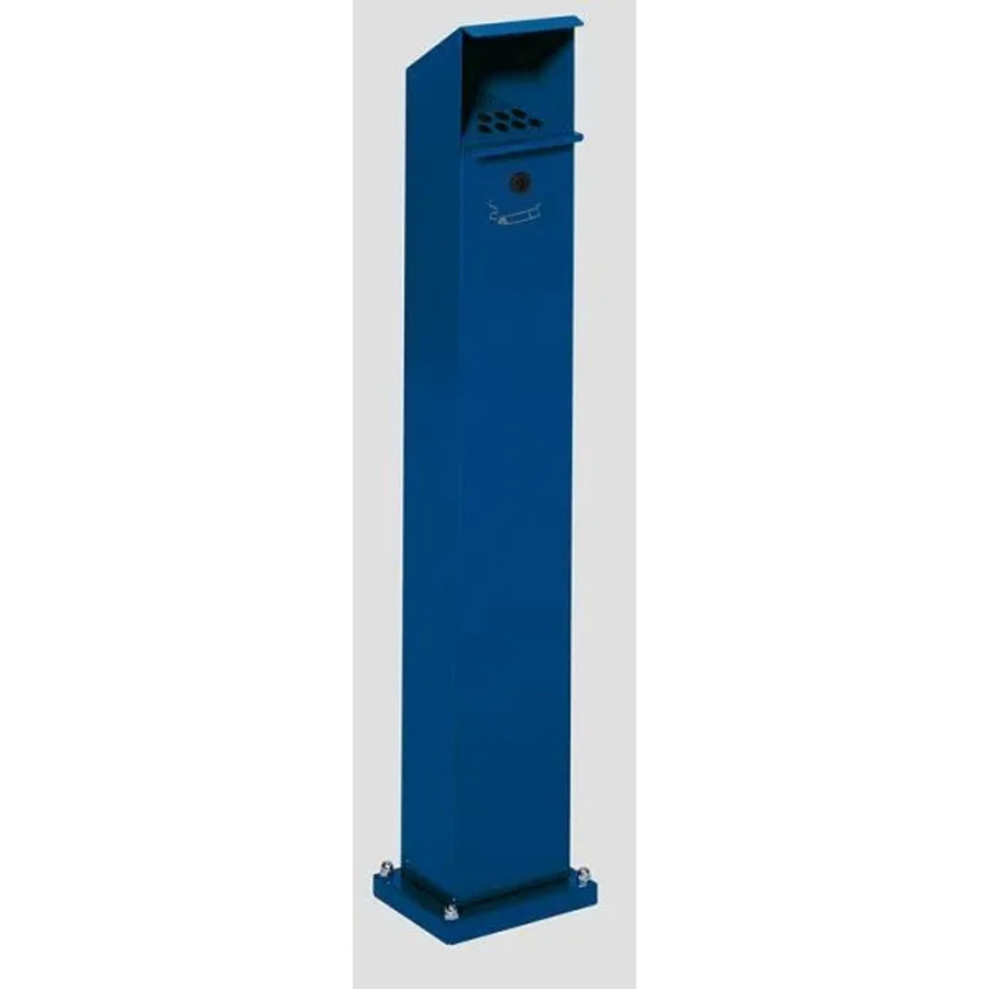 PROREGAL Ascher Standsäule aus verzinktem Stahl mit Schloss und Bodenplatte, Blau, H x B x T: 115 x 18 x 15 cm - Bild 2