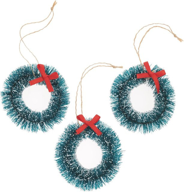 Rico Design Weihnachtskranz Hänger grün aus Jute, 3 Stück - Bild 1