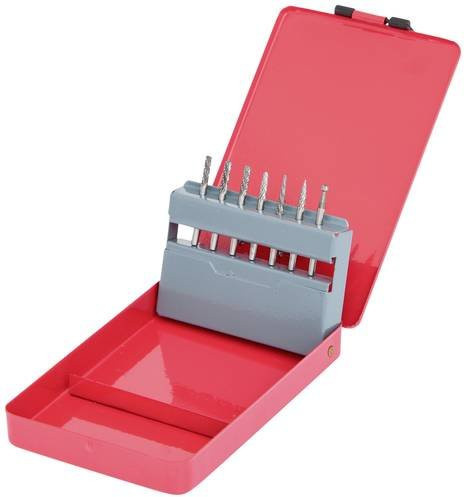KS Tools Frässtift-Set aus Hartmetall, 7-teilig, rot - Bild 1