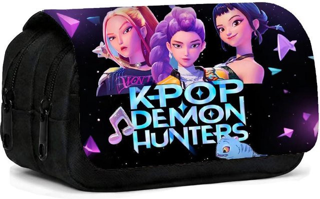 Rongfei K-Pop Hexenjäger Doppel-Klapp-Federmäppchen für Kinder in Multicolour mit großem Fassungsvermögen - Bild 1