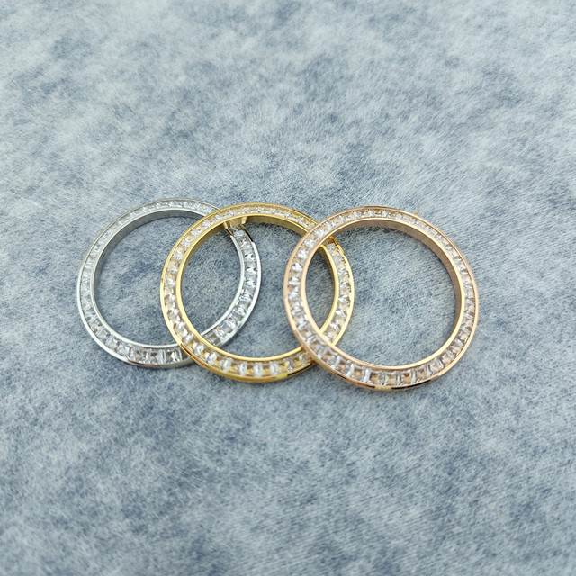 OUMASHI Lünetteneinsatz, Silber, Diamant, Zirkonia, 39,3 * 31,5 mm, Uhrenzubehör - Bild 1