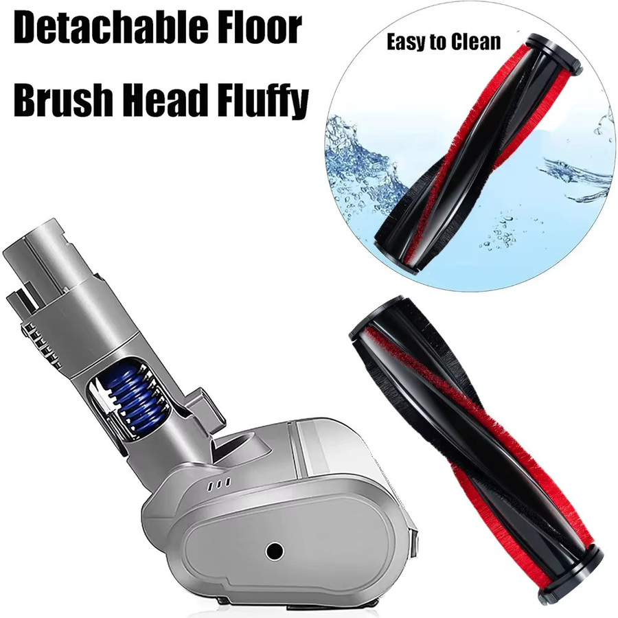 Elektrischer Turbo-Roller-Pinsel mit LED-Licht für Dyson V6 DC58 DC59 DC61 DC62, grau - Bild 3