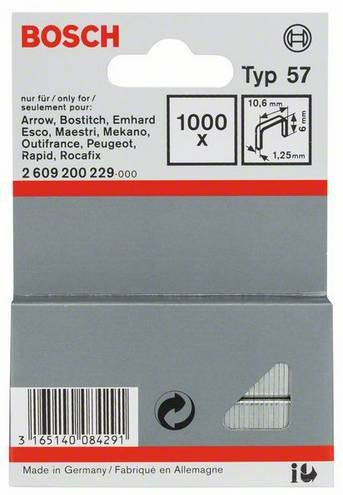 Bosch Flachdrahtklammern Typ 57 in Silber, B: 10,6 mm, H: 6 mm - Bild 1
