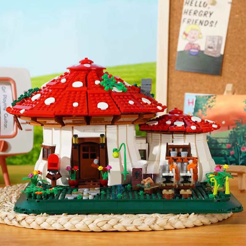 ZHE GAO BLOCKS Kreatives Märchen Pilz Haus Architektur-Set aus Mini-Bricks in Mehrfarbig - Bild 2