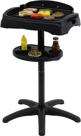 Tepro Elektrogrill Bluefield in Schwarz mit 1950 W Leistung, Fettauffangschale, Windschutz und Standfuß mit Ablagefläche