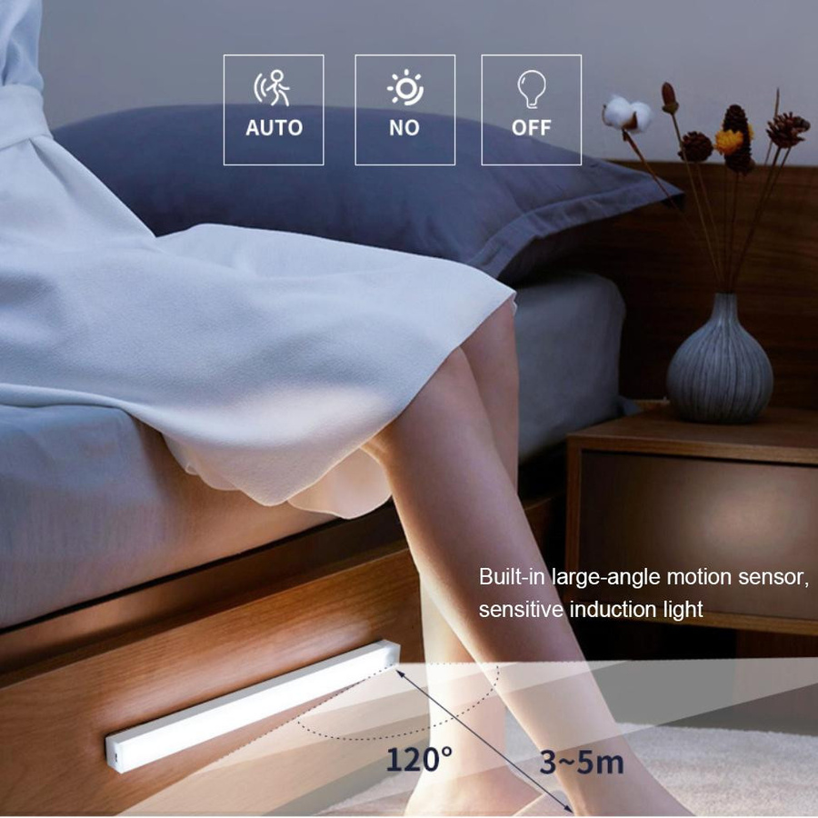 YJMP Super Lighting LED Nachtlicht mit Bewegungssensor, USB aufladbar, weiß, Breite: 50 cm - Bild 5