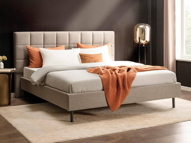 Nisco Cube Polsterbett in Beige mit modernem Design, B/T: 180 x 200 cm - Bild 1