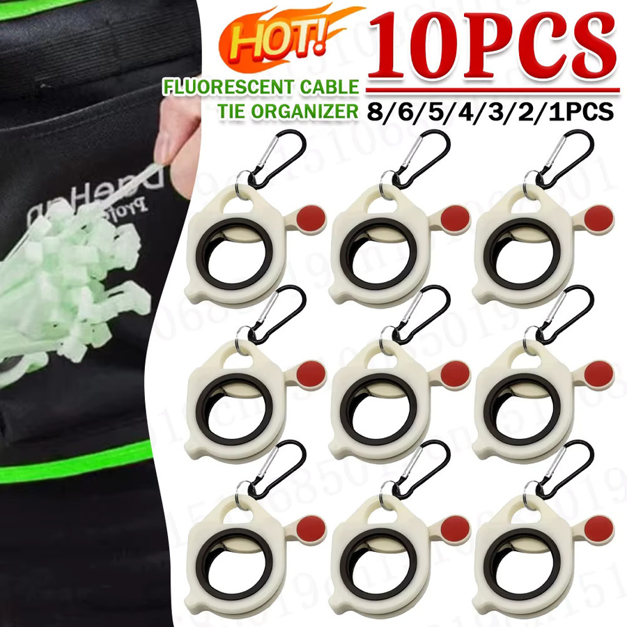APWIKOGER 10er Set Leuchtende Kabelbinder Organizer aus Kunststoff für elektrische Kabelbinder Clips und tragbare Aufbewahrung - Bild 3