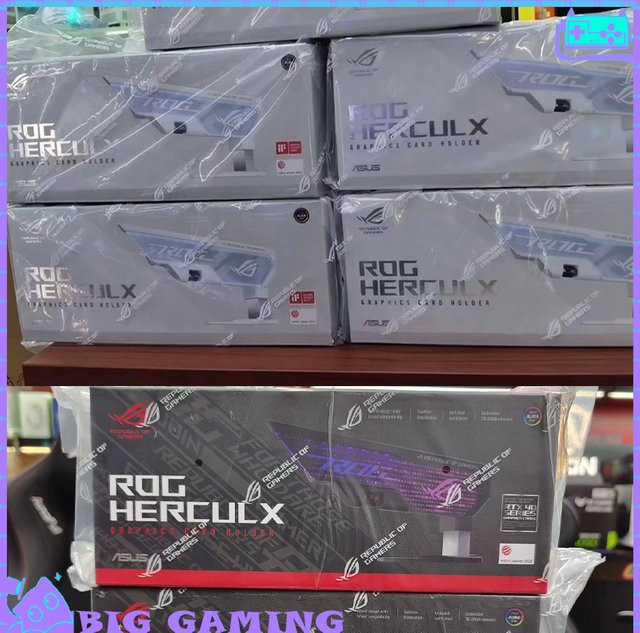 Rog Herculx Grafikkarten-Halterung XH01 von Asus in Schwarz mit 3D ARGB Aura Sync für deinen Desktop-Computer - Bild 1